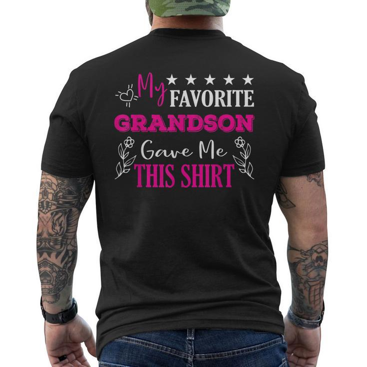 My Favorite Grandson Gave Me This  Gift Grandparents Mens Back Print T-shirt