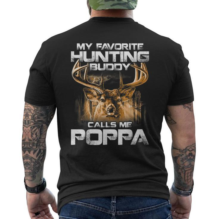 My Favorite Hunting Buddy Calls Me Poppa Mens Back Print T-shirt