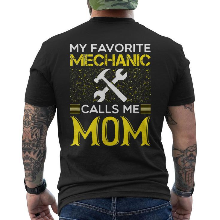 My Favorite Mechanic Calls Me Mom Mothers Day Mens Back Print T-shirt