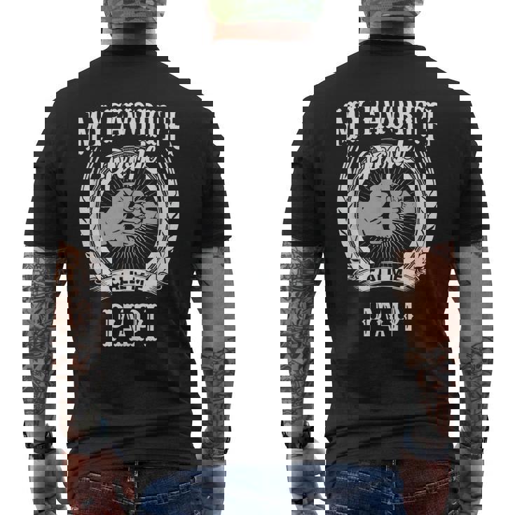 My Favorite People Call Me Papi French Grandpa Gift For Mens Men's Crewneck Short Sleeve Back Print T-shirt