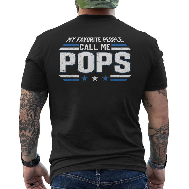My Favorite People Call Me Pops Men Retro Decor Grandpa Mens Back Print T-shirt
