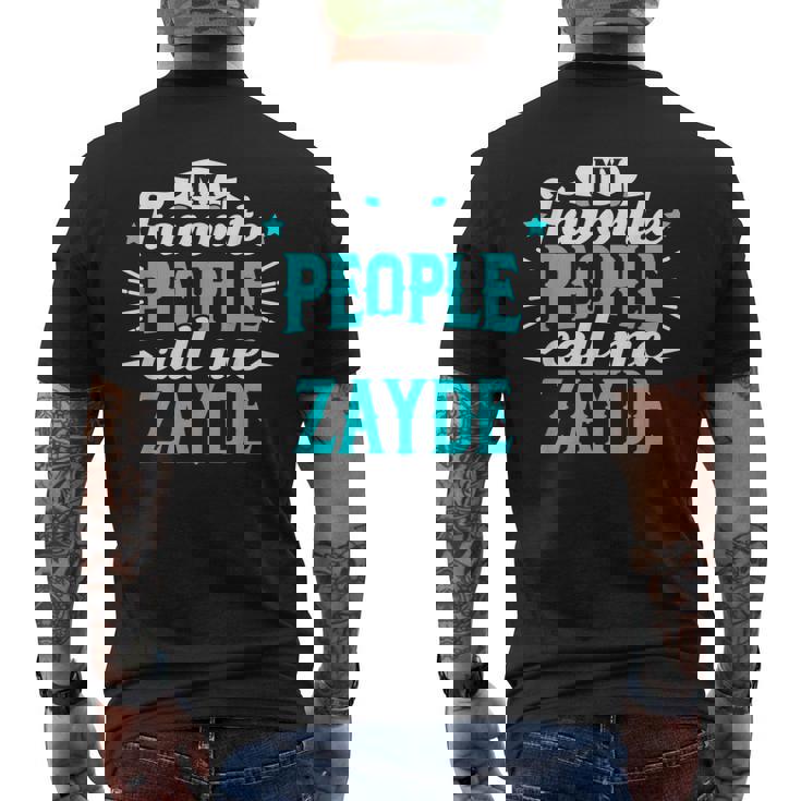 My Favorite People Call Me Zayde Jewish Grandpa Granddad Mens Back Print T-shirt