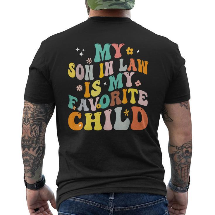 My Son In Law Is My Favorite Child Groovy Retro Vintage  Mens Back Print T-shirt