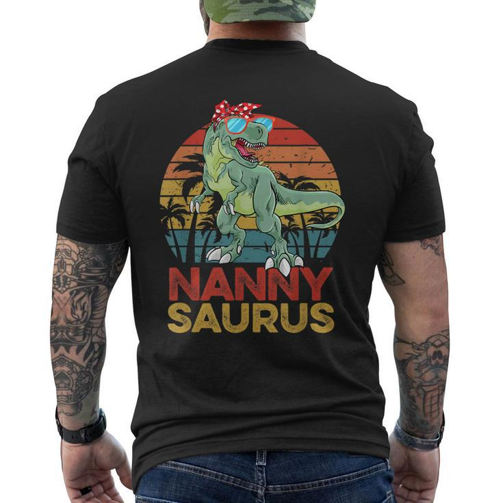 Nannysaurus T Rex Dinosaur Vintage Nanny Saurus Family Men's Back Print T-shirt