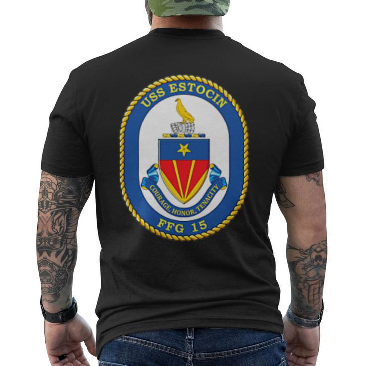 Navy Frigate Ship Ffg 15 Uss Estocin Veteran Patch Men's T-shirt Back Print