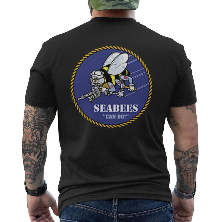 Navy Seabees  Military Pocket T Mens Back Print T-shirt