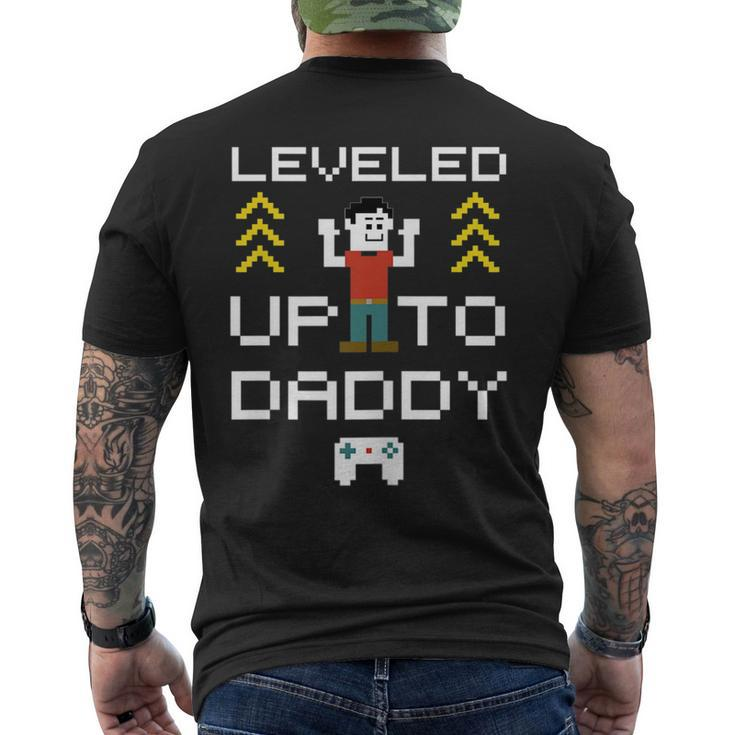 New Dad Leveled Up To Daddy Day Idea Men's Back Print T-shirt