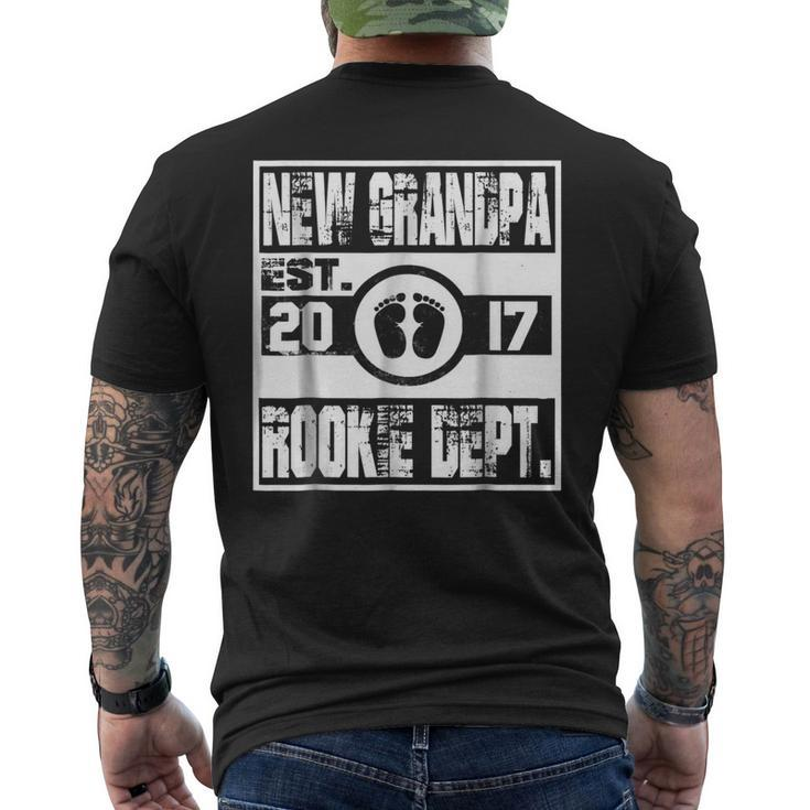 New Grandpa Est 2017 Rookie Dept Mens Back Print T-shirt