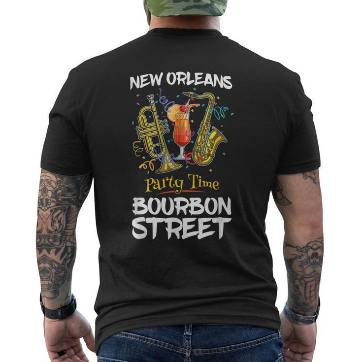New Orleans Louisiana Bourbon Street Jazz Party Souvenir Men's Back Print T-shirt