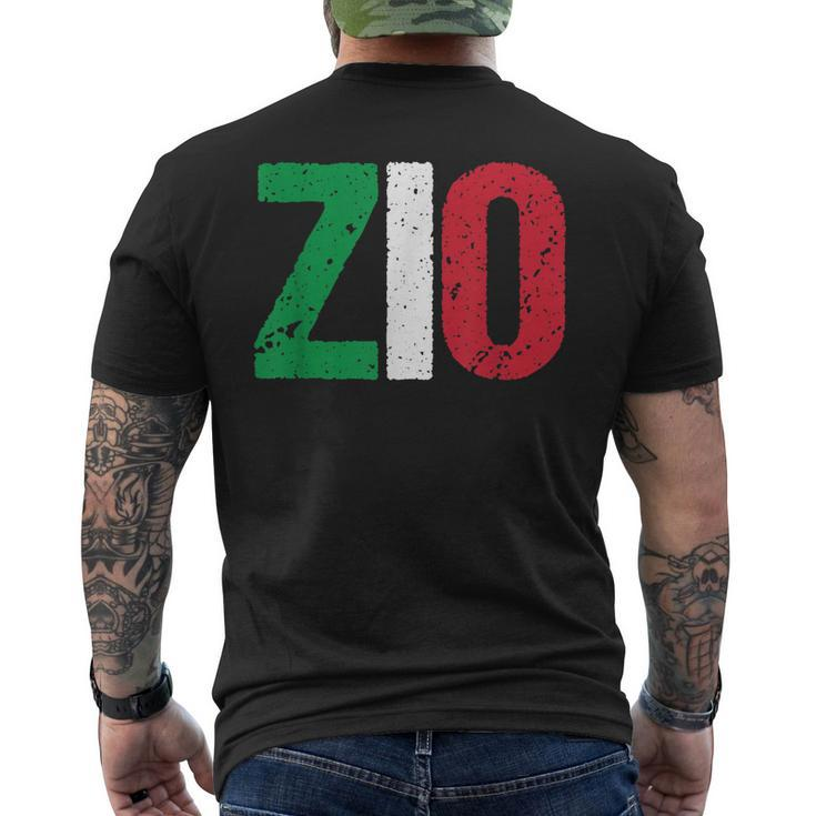 New Uncle GiftItalian Zio Italian American Uncles Mens Back Print T-shirt