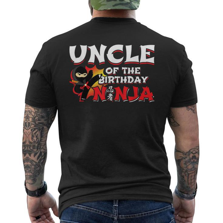 Ninja Birthday Party Uncle Of The Birthday Ninja Mens Back Print T-shirt