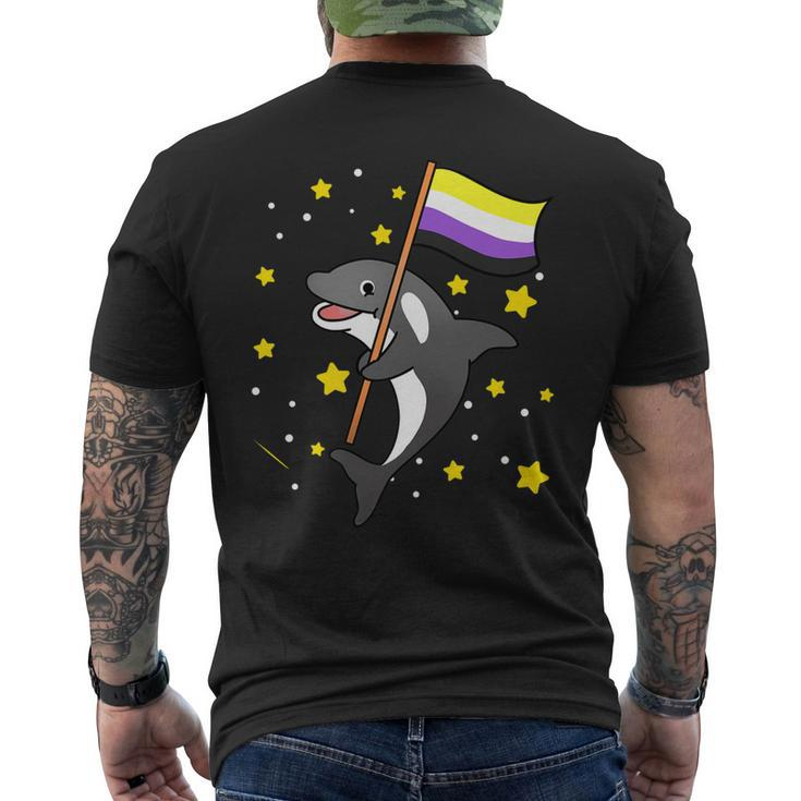 Nonbinary Pride Orca Nonbinary Men's Back Print T-shirt