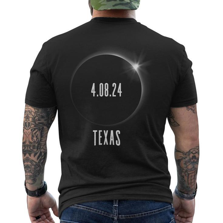 North America Total Solar Eclipse 2024 Texas Usa Men's Back Print T-shirt