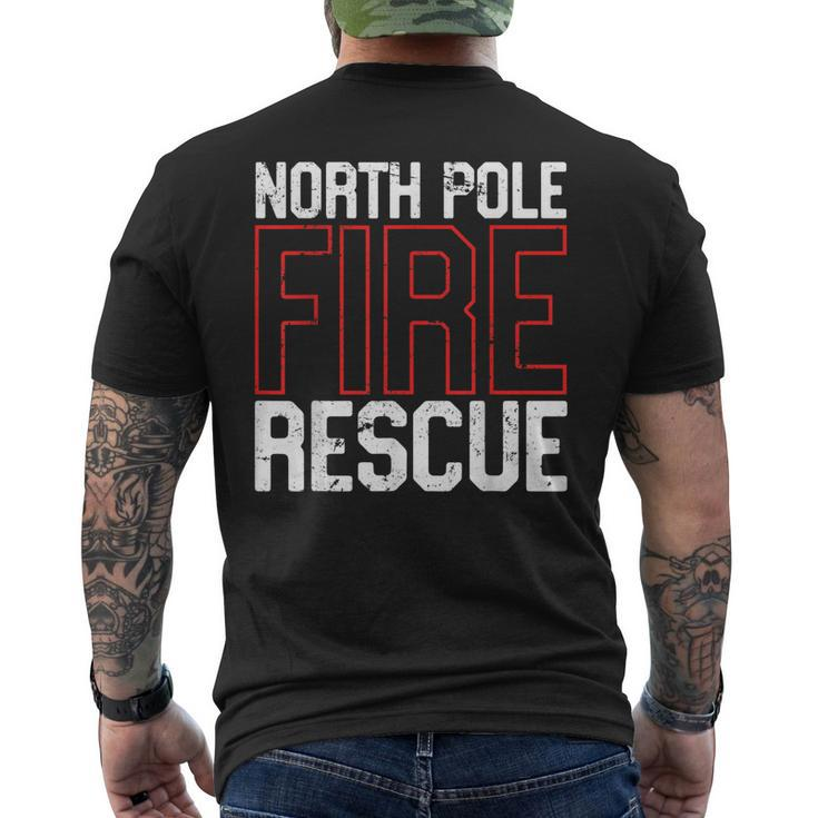 North Pole Fire Rescue Firefighter Department Men's T-shirt Back Print