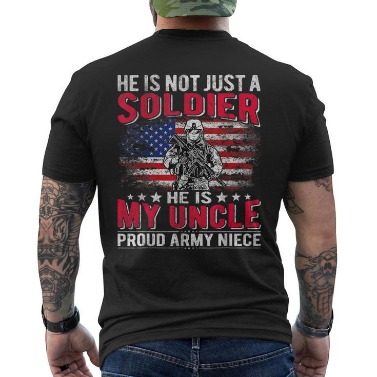 He Is Not Just A Solider He Is My Uncle Proud Army Niece Men's T-shirt Back Print