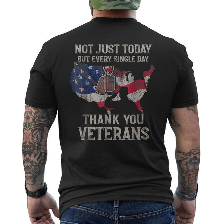 Not Just Today But Every Single Day Thank You Veterans Men's T-shirt Back Print