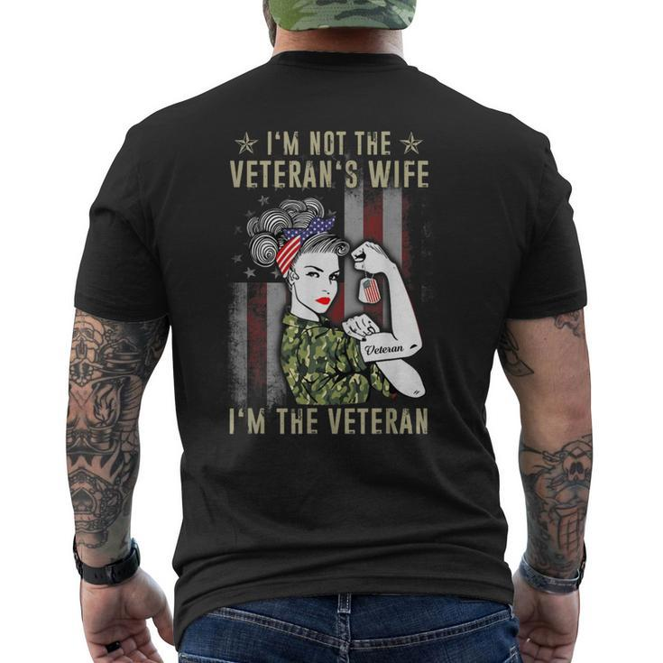 Im Not The Veterans Wife Im The Veteran Proud Women Vets Men's Back Print T-shirt