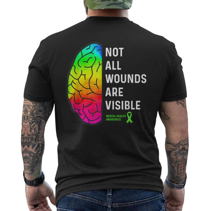 Not All Wounds Are Visible - Mental Health Awareness Men's Back Print T-shirt