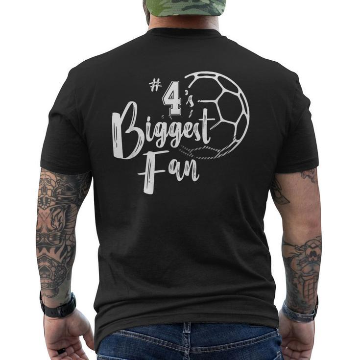 Number 4S Biggest Fan Soccer Player Mom Dad Men's T-shirt Back Print