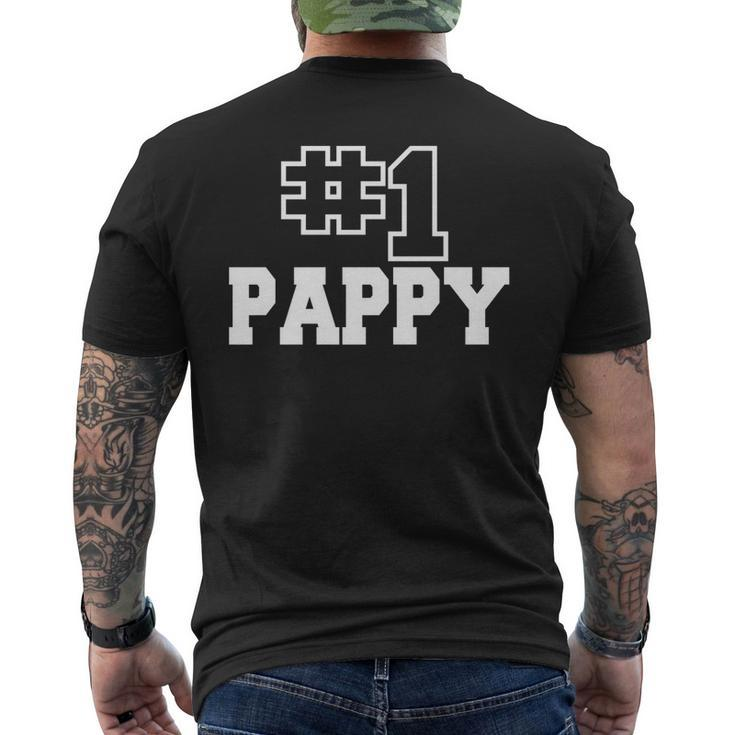 Number One Pappy No 1 Dad Best Grandpa Fathers Day Men's T-shirt Back Print