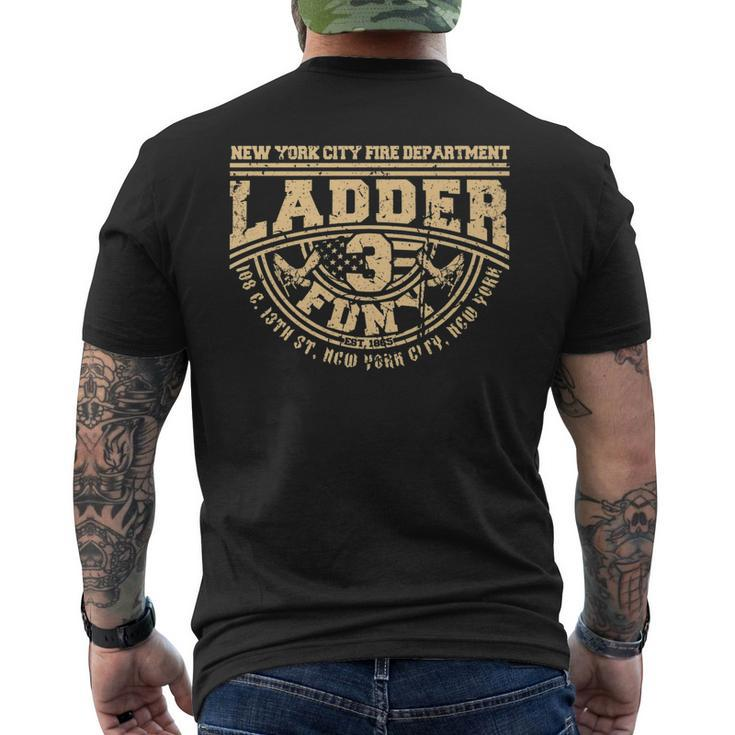 Nyc Fire Department Station Ladder 3 New York Firefighter Us Men's T-shirt Back Print