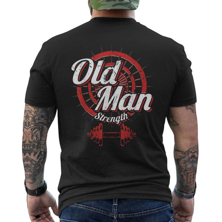 Old Man Strength Fitness Workout Gym Lover Body Building Men's Back Print T-shirt