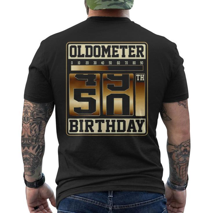 Oldometer 49 50 50 Oldometer Fathers Day Men's T-shirt Back Print