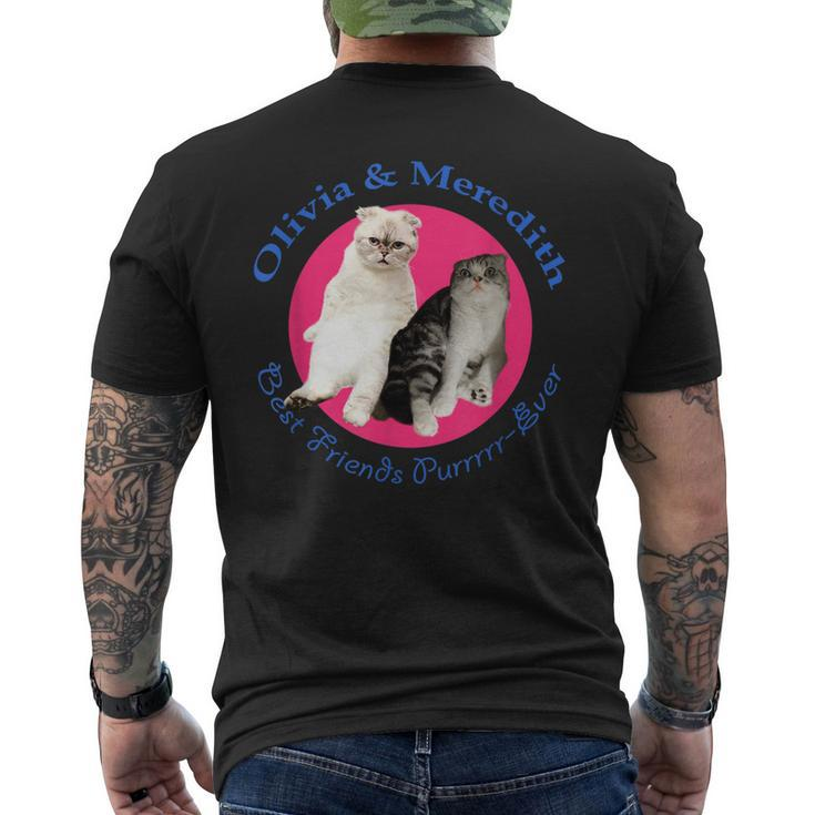 Olivia & Meredith - Best Friends Purrrr-Ever  Men's Crewneck Short Sleeve Back Print T-shirt