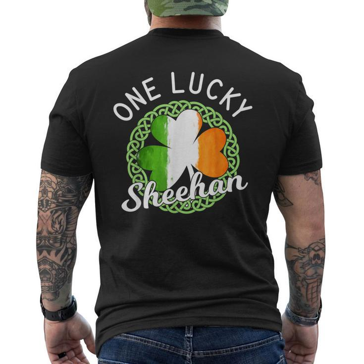 One Lucky Sheehan Irish Family Name Mens Back Print T-shirt