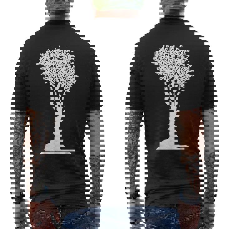 Optical Illusion Tree Man Woman Faces Men's Back Print T-shirt