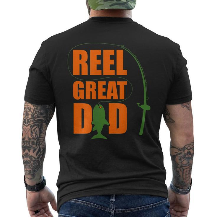 Orange FatherS Day Design For Fisherman Reel Great Dad Gift For Mens Mens Back Print T-shirt