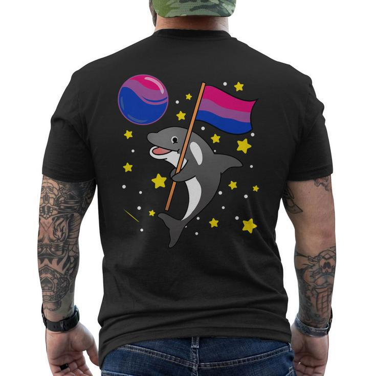 Orca In Space Bisexual Pride Men's Back Print T-shirt
