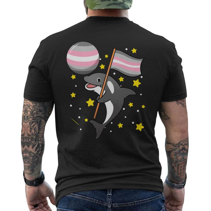 Orca In Space Demigirl Pride Men's Back Print T-shirt