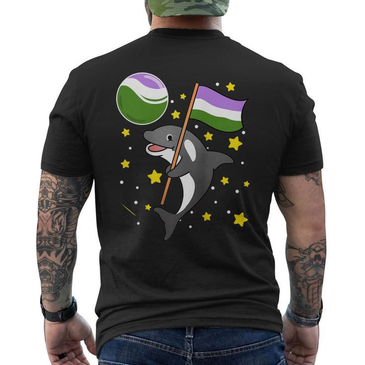 Orca In Space Genderqueer Pride Men's Back Print T-shirt