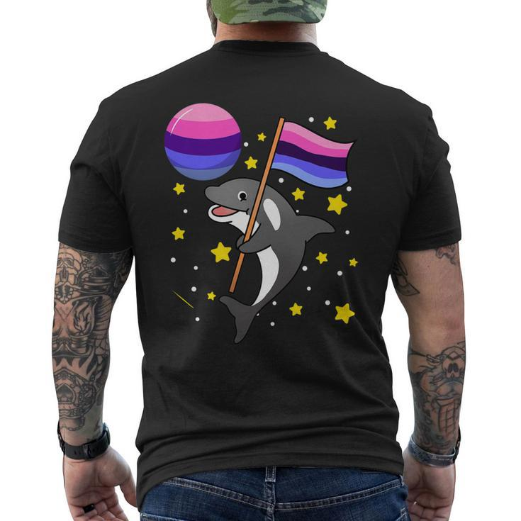 Orca In Space Omnisexual Pride Men's Back Print T-shirt