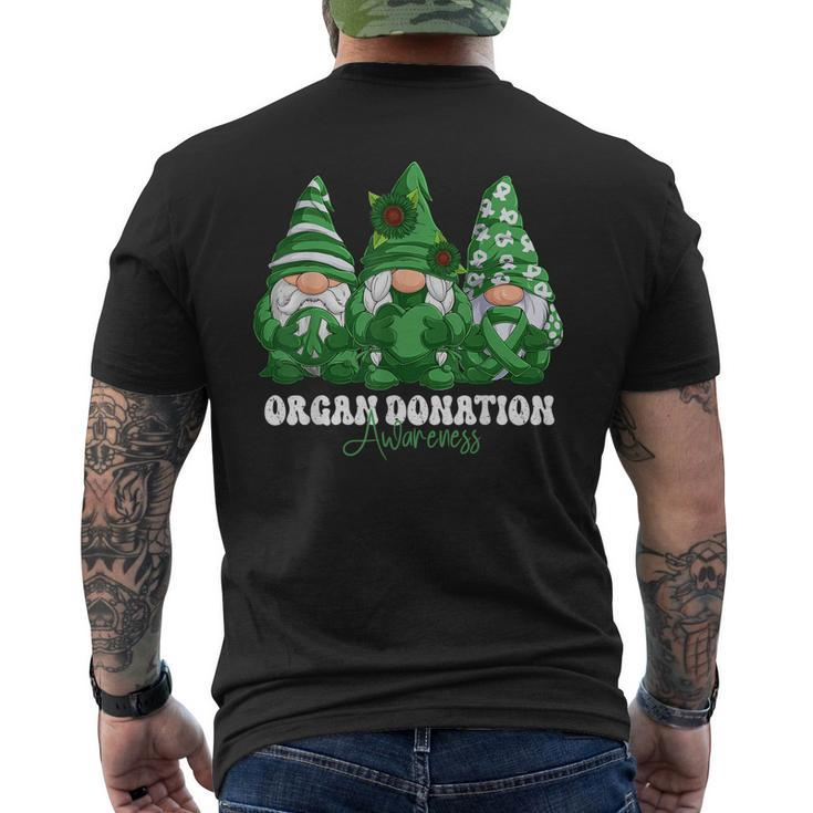 Organ Donation Awareness Month Green Ribbon Gnomies Men's Back Print T-shirt