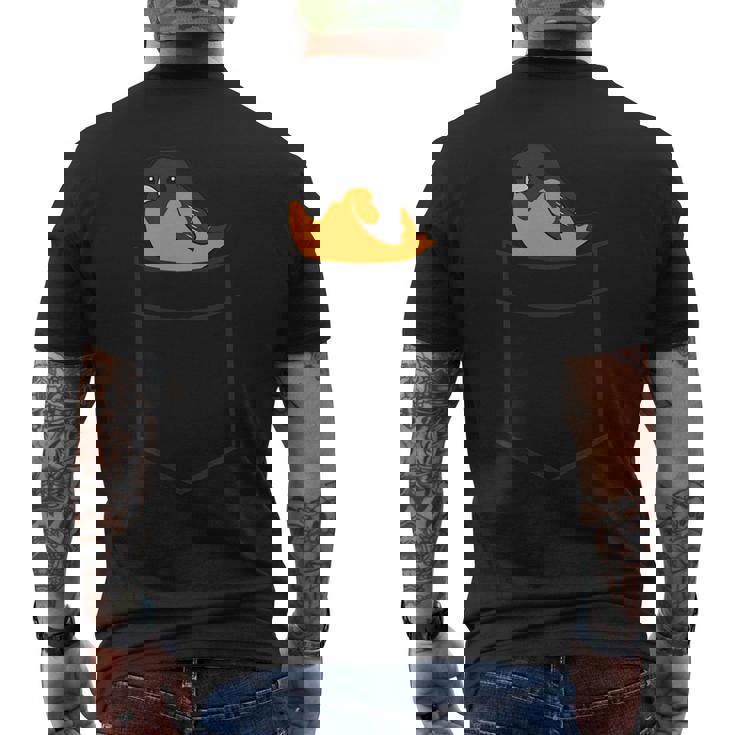 Oriole Bird In The Pocket Cute Pocket Oriole Men's Back Print T-shirt