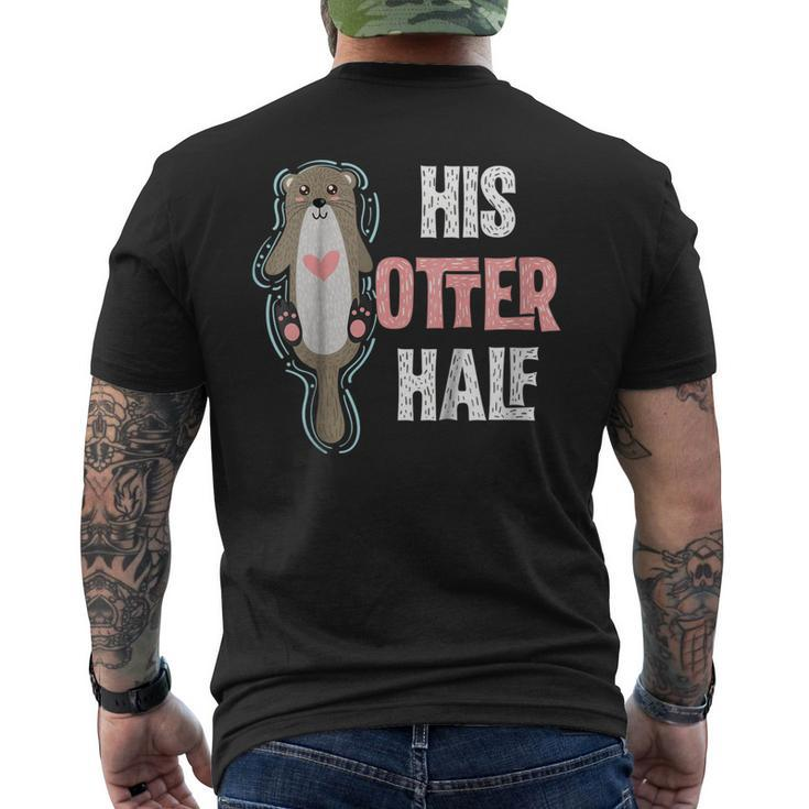 His Otter Half Punny Romantic Couple Valentines Day Tshirt Men's Back Print T-shirt