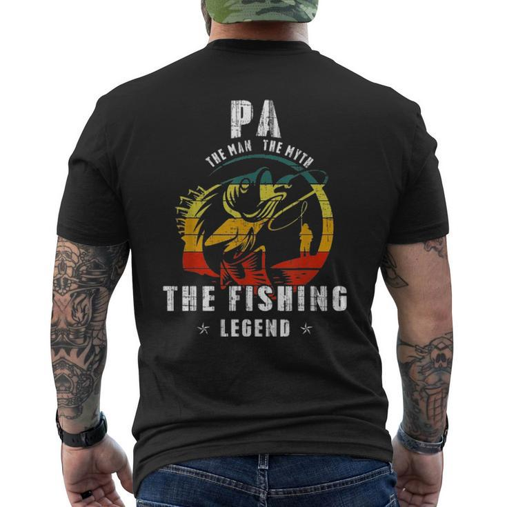 Pa Man Myth Fishing Legend Fathers Day Men's T-shirt Back Print