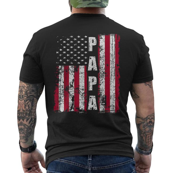 Papa American Flag Fathers Day 2021 V2 Men's T-shirt Back Print