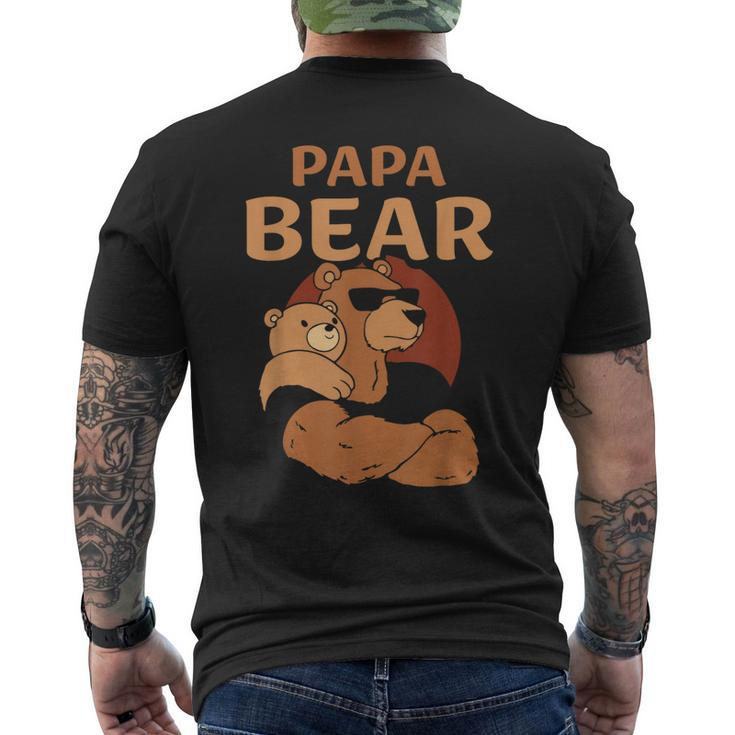 Papa Bear Bears Animal Pun Lover Dad Father Daddy Fathers Men's Back Print T-shirt