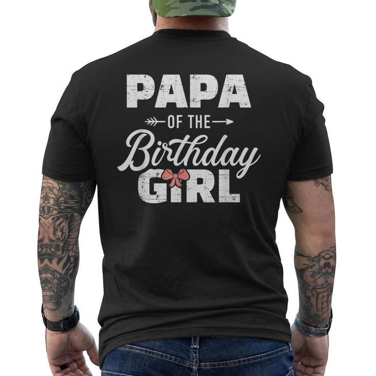Papa Of The Birthday Daughter Girl Matching Family Grandpa Men's Back Print T-shirt