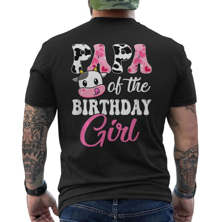 Papa Of The Birthday Girl Farm Cow 1St Birthday Girl Men's Back Print T-shirt