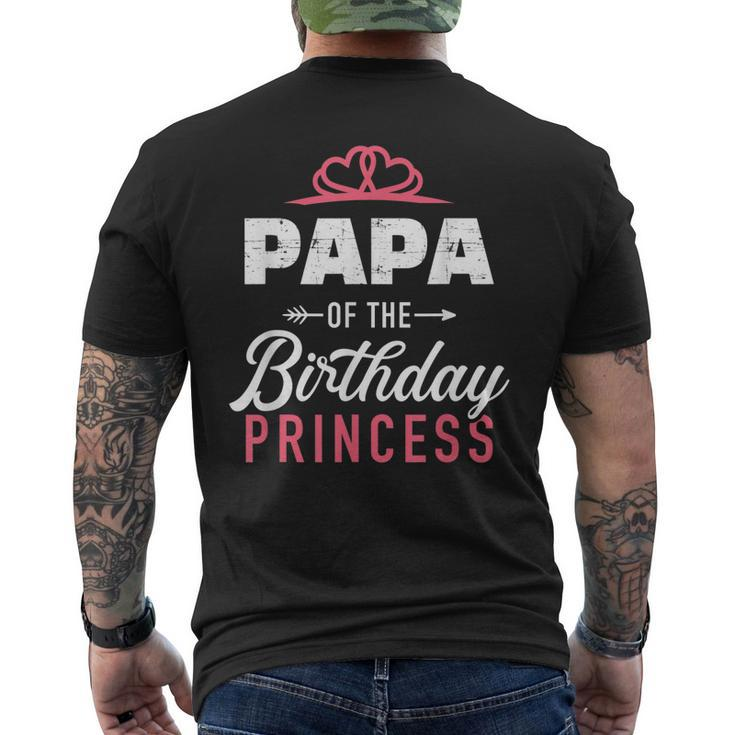 Papa Of The Birthday Princess Girl Matching Family Grandpa Men's Back Print T-shirt