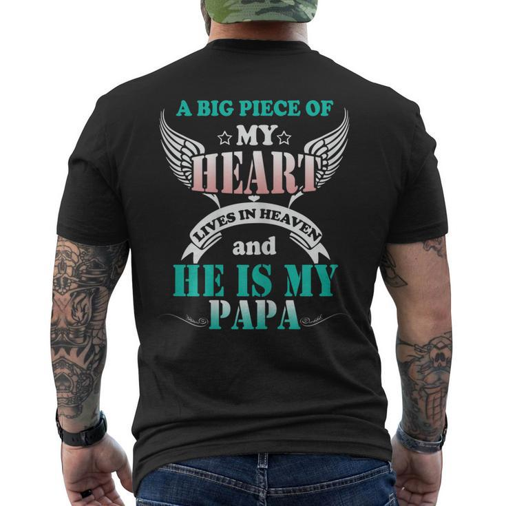 My Papa Lives In Heaven Shirt Memorial Day Papa Dad Grandpa Men's Back Print T-shirt
