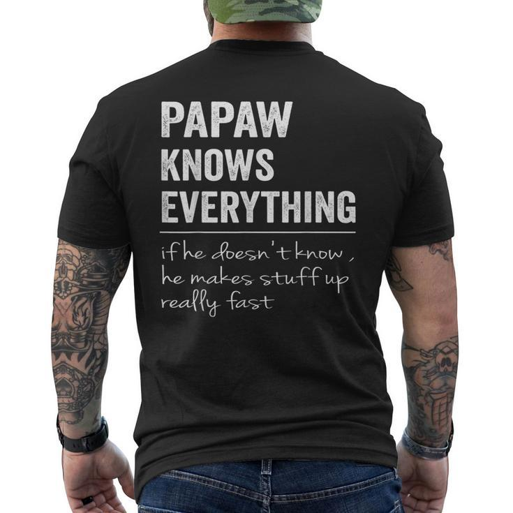 Papaw Know Everything Fathers Day For Grandpa Men's T-shirt Back Print