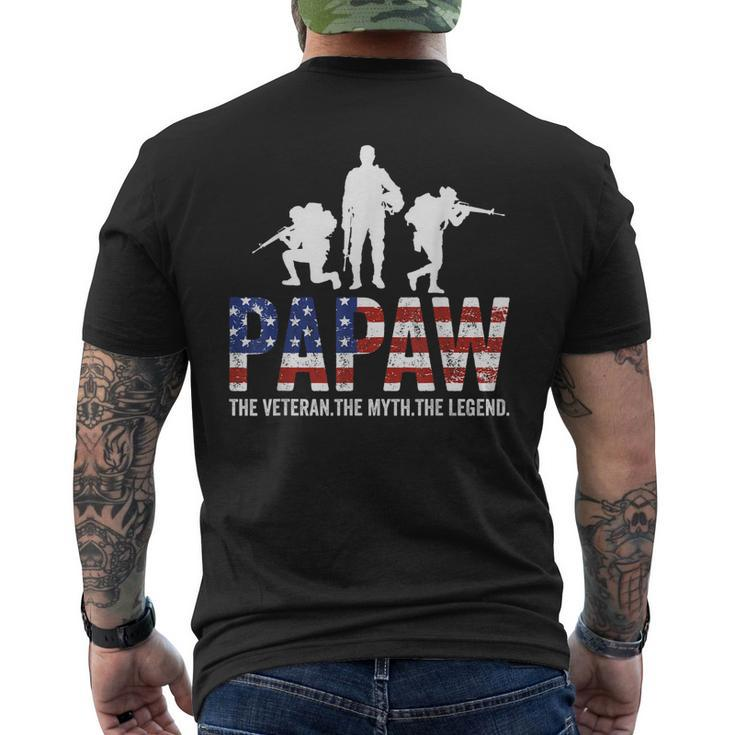 Papaw The Veteran The Myth The Legend Dad Daddy Father Sday Mens Back Print T-shirt