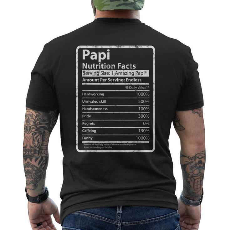 Papi Nutrition Facts Fathers Day Papi Grandpa Men's Back Print T-shirt