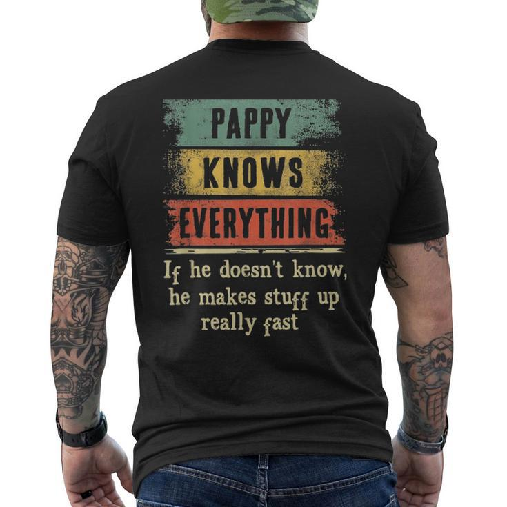 Mens Pappy Knows Everything Grandpa Fathers Day Men's T-shirt Back Print