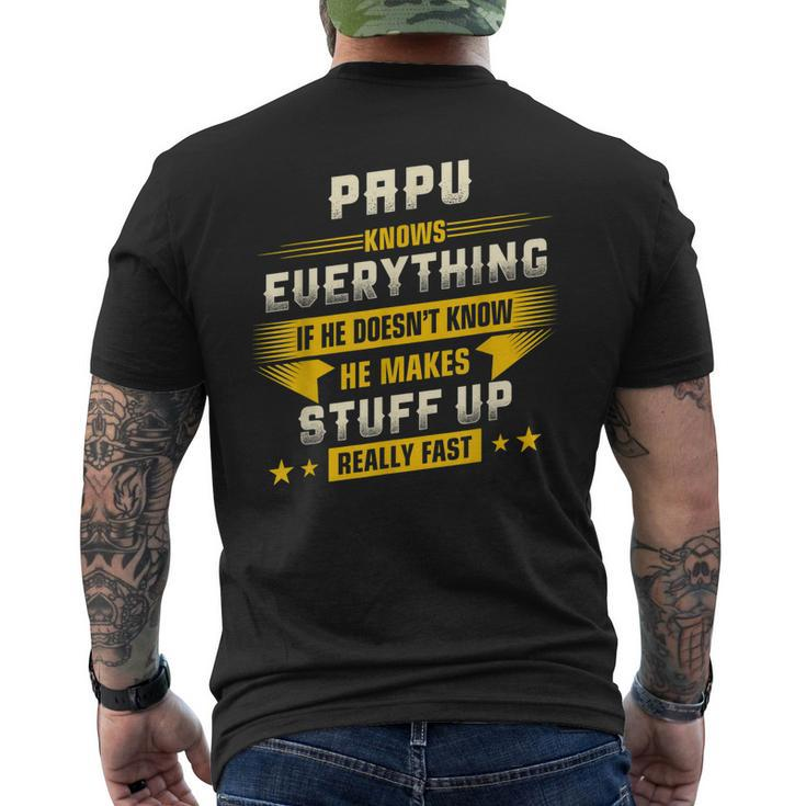 Papu Know Everything Best For Dad Grandpa Papa Men's Back Print T-shirt